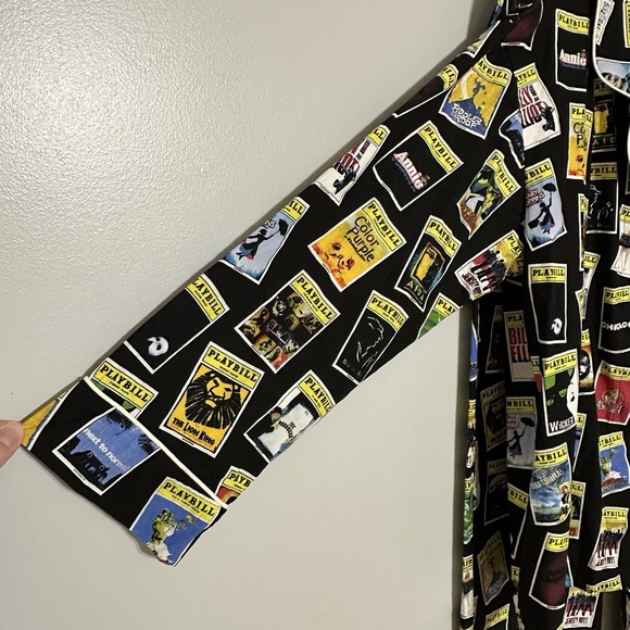 PLAYBILL Brand Men's XL 2 Piece 'PJ' Pajama Set Black w/Broadway Programs - Picture 6 of 14